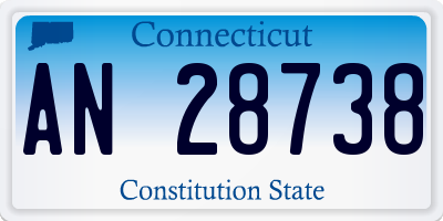 CT license plate AN28738