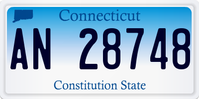 CT license plate AN28748