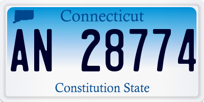 CT license plate AN28774