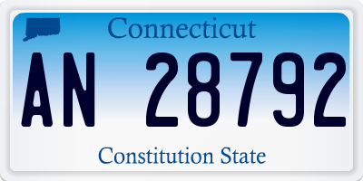 CT license plate AN28792