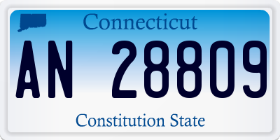 CT license plate AN28809