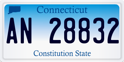 CT license plate AN28832