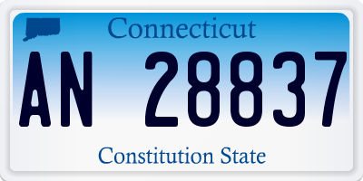 CT license plate AN28837