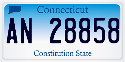 CT license plate AN28858