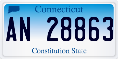 CT license plate AN28863