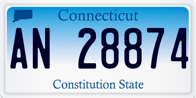 CT license plate AN28874