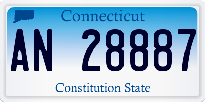 CT license plate AN28887