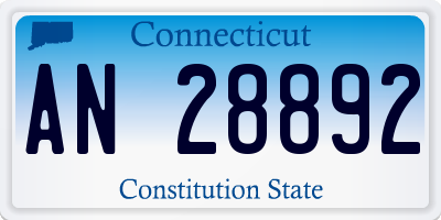 CT license plate AN28892