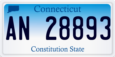 CT license plate AN28893