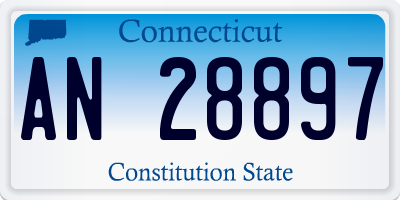 CT license plate AN28897