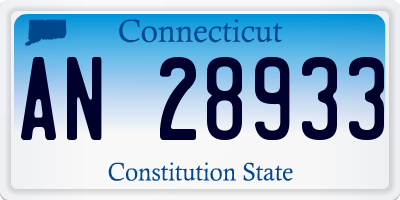CT license plate AN28933