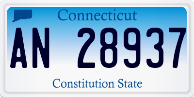 CT license plate AN28937