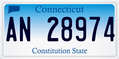 CT license plate AN28974