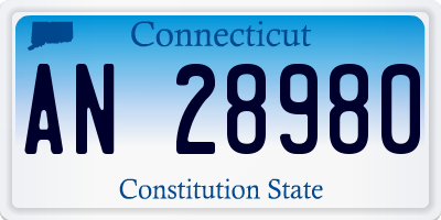CT license plate AN28980