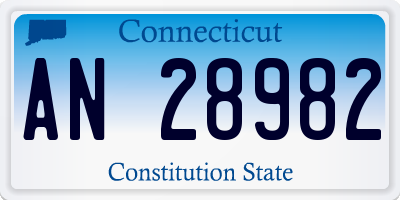 CT license plate AN28982