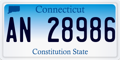 CT license plate AN28986