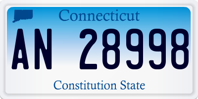 CT license plate AN28998