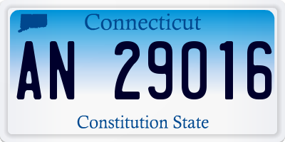 CT license plate AN29016