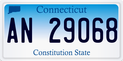 CT license plate AN29068