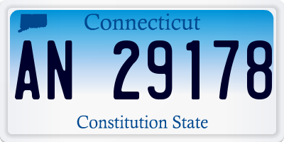 CT license plate AN29178