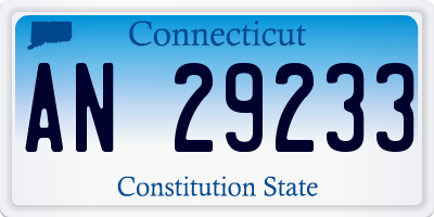 CT license plate AN29233
