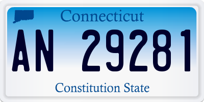 CT license plate AN29281