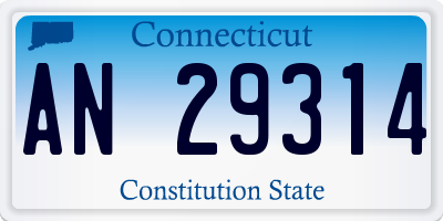 CT license plate AN29314