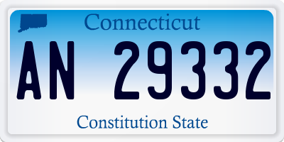 CT license plate AN29332