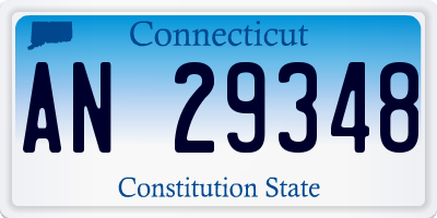 CT license plate AN29348