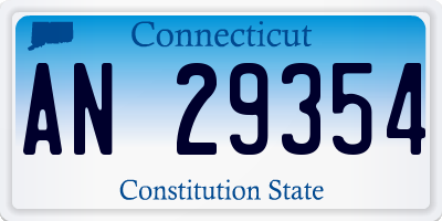 CT license plate AN29354