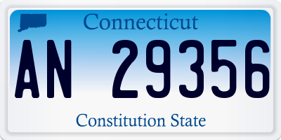 CT license plate AN29356