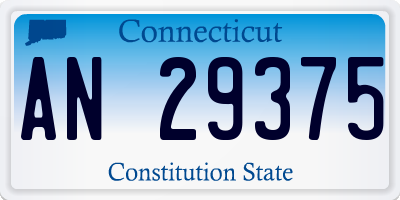 CT license plate AN29375
