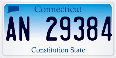 CT license plate AN29384