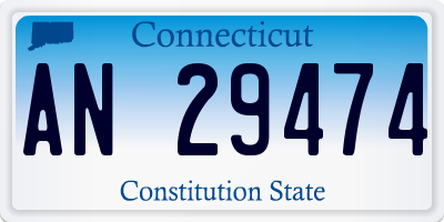 CT license plate AN29474
