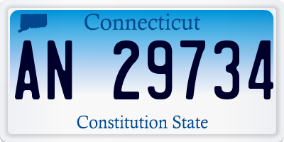 CT license plate AN29734