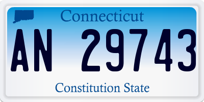 CT license plate AN29743