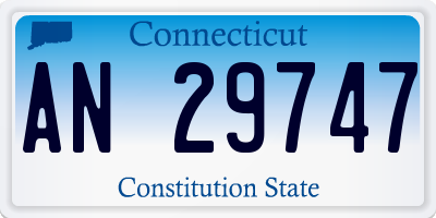 CT license plate AN29747