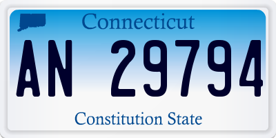 CT license plate AN29794