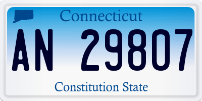 CT license plate AN29807