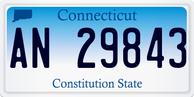 CT license plate AN29843