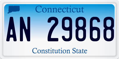 CT license plate AN29868