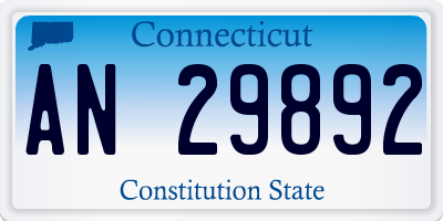 CT license plate AN29892