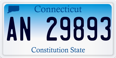 CT license plate AN29893