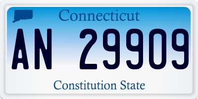 CT license plate AN29909