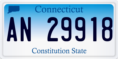 CT license plate AN29918