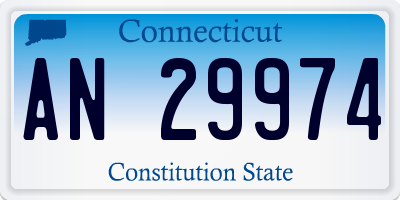 CT license plate AN29974