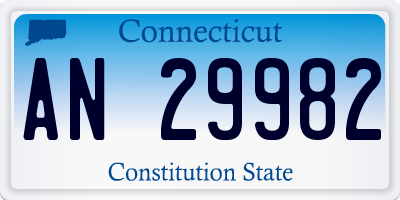 CT license plate AN29982