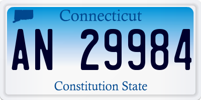 CT license plate AN29984