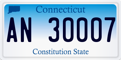 CT license plate AN30007