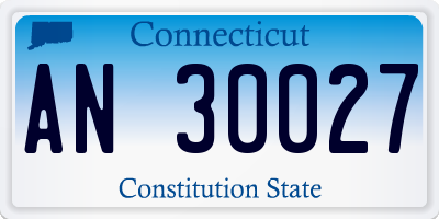 CT license plate AN30027